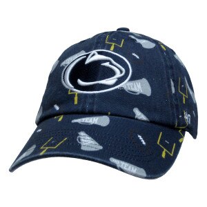 navy youth baseball hat, football graphics, embroidered Penn State Athletic Logo